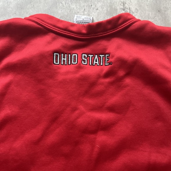 The Ohio State Buckeyes Nike Therma-Fit Mens L Red Fleece Pullover Sweatshirt - Picture 8 of 10